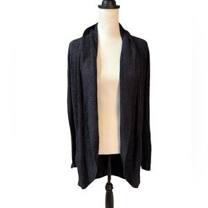 Barefoot Dreams Cozy Chic Lite Circles Open Front Cardigan Charcoal Sz Medium